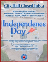 Mayor Hopkins Reminder: City Hall Closed July 4th